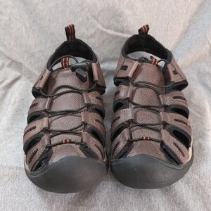 Men's Size 13 Eddie Bauer Sandals Bump Toe Leather Troy Brown Outdoor Sport